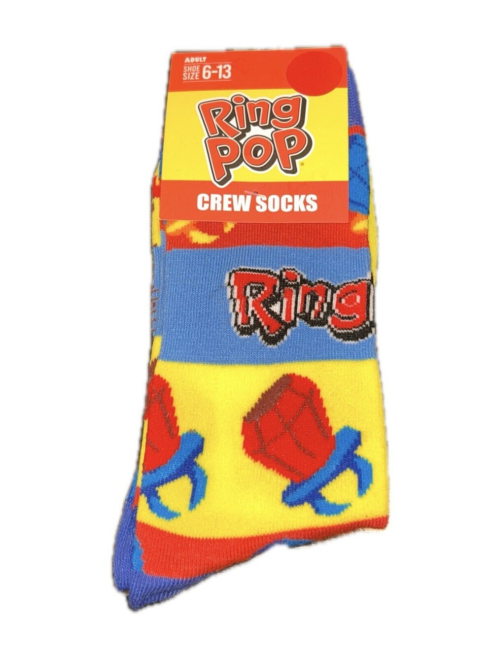 Ring Pop Novelty Crew Socks Adult Set Size 6-13